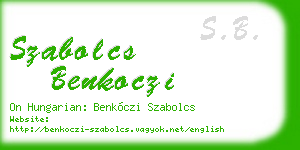 szabolcs benkoczi business card