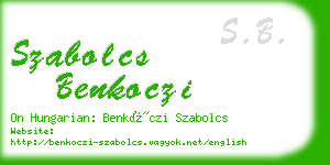 szabolcs benkoczi business card